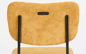 Žlutá manšestrová jídelní židle ZUIVER BENSON