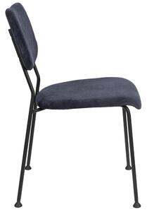 Tmavě modrá manšestrová jídelní židle ZUIVER BENSON