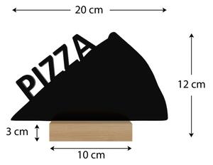 Černá křídová oboustranná tabule na stůl - PIZZA sada 4 ks se stojany,KPL-PIZZA4
