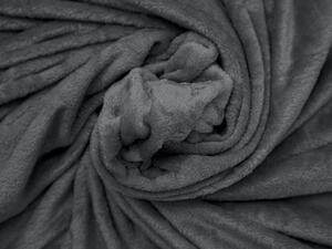 Tmavě šedá mikroplyšová deka VIOLET, 170x200 cm