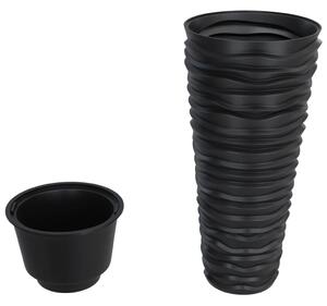 Truhlík s odnímatelnou vložkou antracit 18 / 45 l PP rýhovaný