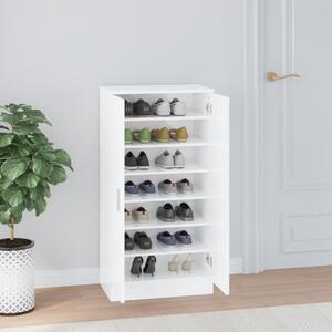 Botník bílý s vysokým leskem 55x35x108 cm kompozitní dřevo