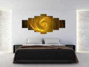 Obraz abstraktní žluté spirály (210x100 cm)