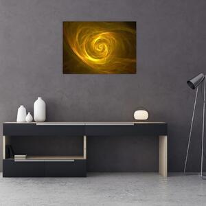 Obraz abstraktní žluté spirály (70x50 cm)