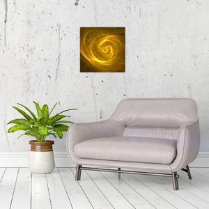 Obraz abstraktní žluté spirály (30x30 cm)