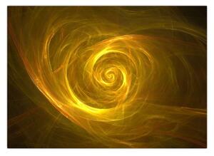 Obraz abstraktní žluté spirály (70x50 cm)