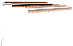 Ručně zatahovací markýza 350 x 250 cm oranžovo-hnědá