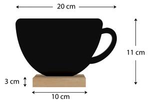 Černá křídová oboustranná tabule na stůl - KÁVA sada 4 ks se stojany,KPL-COFFEE4