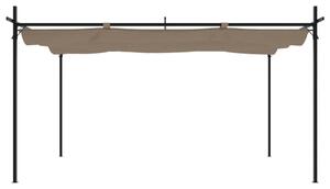 Pergola se zatahovací střechou taupe 395 x 292 x 230 cm