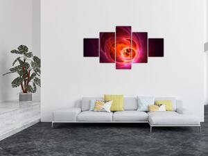 Moderní obraz růžové abstrakce (125x70 cm)