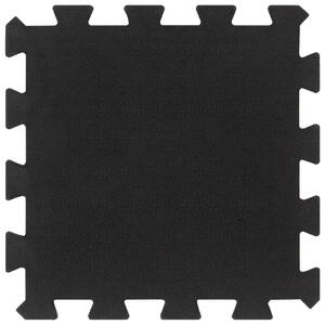 Gumové podlahové dlaždice 9 ks černé 16 mm 30 x 30 cm