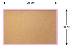 ALLBOARDS,Korková nástěnka v barevném dřevěném rámu 90x60 cm – Růžová,TK96P