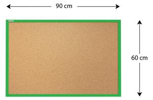 ALLBOARDS,Korková nástěnka v barevném dřevěném rámu 90x60 cm – Zelená,TK96G