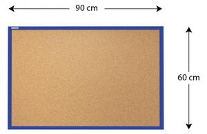 ALLBOARDS,Korková nástěnka v barevném dřevěném rámu 90x60 cm – Granátově modrá,TK96DB
