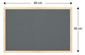 Allboards, šedá korková tabule v dřevěném rámu 60x40 cm- šedá,TKGREY64D