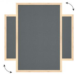 Allboards, šedá korková tabule v dřevěném rámu 60x40 cm- šedá,TKGREY64D