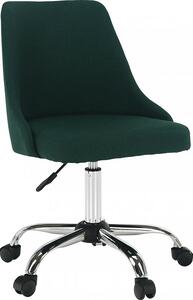 Tempo Kondela Designová kancelářská židle EDIZ, smaragdová/chrom