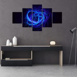 Obraz modrého abstraktního klubíčka (125x70 cm)