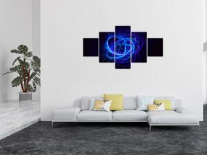 Obraz modrého abstraktního klubíčka (125x70 cm)