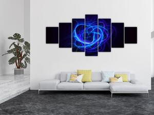 Obraz modrého abstraktního klubíčka (210x100 cm)