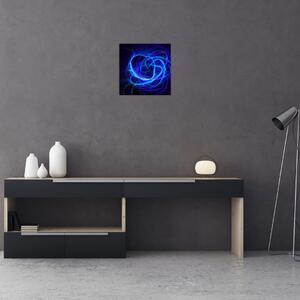 Obraz modrého abstraktního klubíčka (30x30 cm)