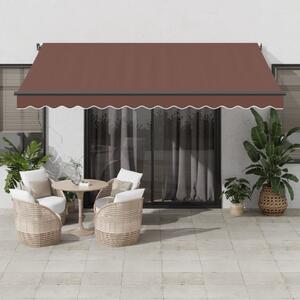 Ručně zatahovací markýza s LED světly hnědá 400 x 350 cm 3215404