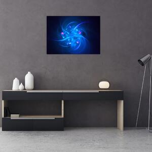 Moderní obraz modré abstrakce (70x50 cm)
