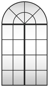Nástěnné zrcadlo černé 60 x 110 cm oblouk železo