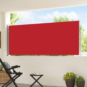 Zatahovací boční markýza/zástěna na terasu 120 x 500 cm červená