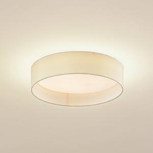 Lindby LED stropní svítidlo Eilif, tkanina, bílá, Ø 40 cm,, Krémová / jantar, Obývací pokoj / jídelna, Textil / tkanina / hedvábí, Moderní