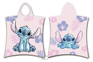 Jerry Fabrics Plážová osuška pončo Lilo a Stitch Pink 50x115 cm