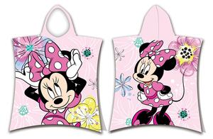 Jerry Fabrics Plážová osuška pončo Minnie Pink bow 50x115 cm