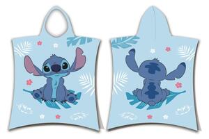Jerry Fabrics Plážová osuška pončo Lilo and Stitch Blue 50x115 cm