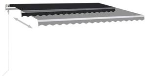 Automatická markýza LED a senzor větru 400x350 cm antracitová