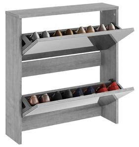 Botník se zrcadlem 2patrový šedá sonoma 63 x 17 x 67 cm