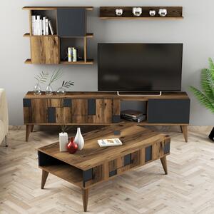 Kalune Design Sada nábytku do obývacího pokoje Madrid ořech/antracit