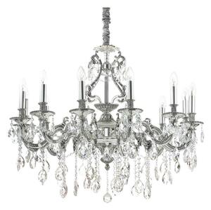 Ideal Lux-Křišťálový lustr na řetězu GIOCONDA 12xE14/40W/230V pr. 90 cm stříbrná