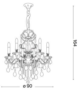Ideal Lux-Křišťálový lustr na řetězu GIOCONDA 12xE14/40W/230V pr. 90 cm stříbrná