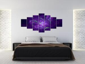 Obraz - fialová abstrakce (210x100 cm)