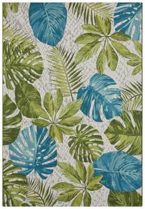 Hans Home | Kusový koberec Flair 105617 Tropical Leaves Turqouise Green – na ven i na doma - 80x165