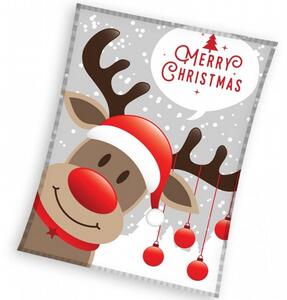 Carbotex Mikroflanelová vánoční deka Sob Rudolf 150x200 cm
