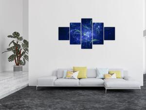 Obraz - modrá abstrakce (125x70 cm)