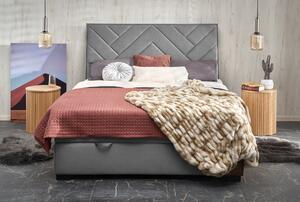 Moderní kontinentální postel Santa, 160x200cm, šedá Monolith