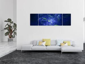 Obraz - modrá abstrakce (170x50 cm)