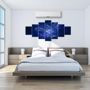 Obraz - modrá abstrakce (210x100 cm)