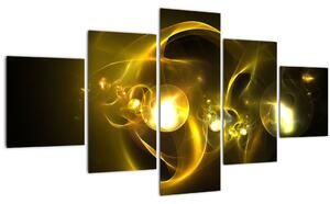 Abstraktní obraz žlutých koulí (125x70 cm)