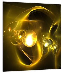 Abstraktní obraz žlutých koulí (30x30 cm)