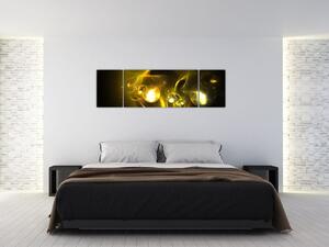 Abstraktní obraz žlutých koulí (170x50 cm)