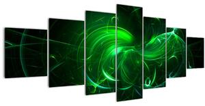 Obraz - zelená abstrakce (210x100 cm)