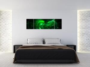 Obraz - zelená abstrakce (170x50 cm)